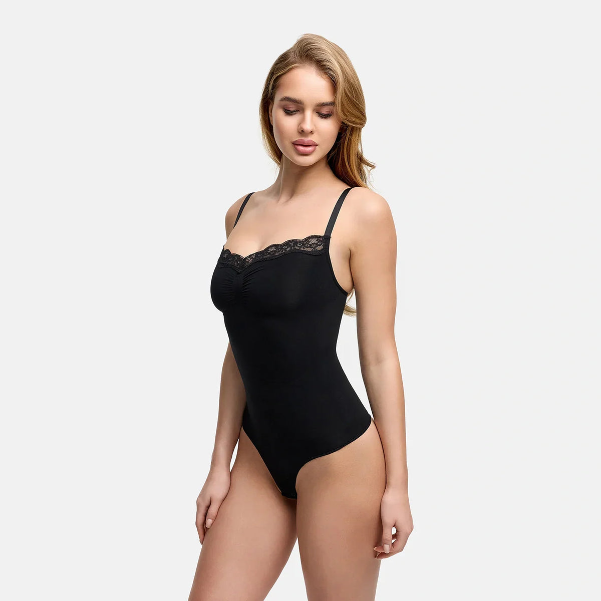 Lace Bodysuit Sculpting Shapewear with Thong