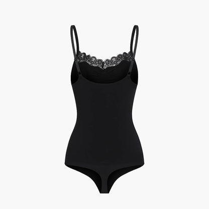 Lace Bodysuit Sculpting Shapewear with Thong
