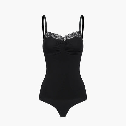 Lace Bodysuit Sculpting Shapewear with Thong