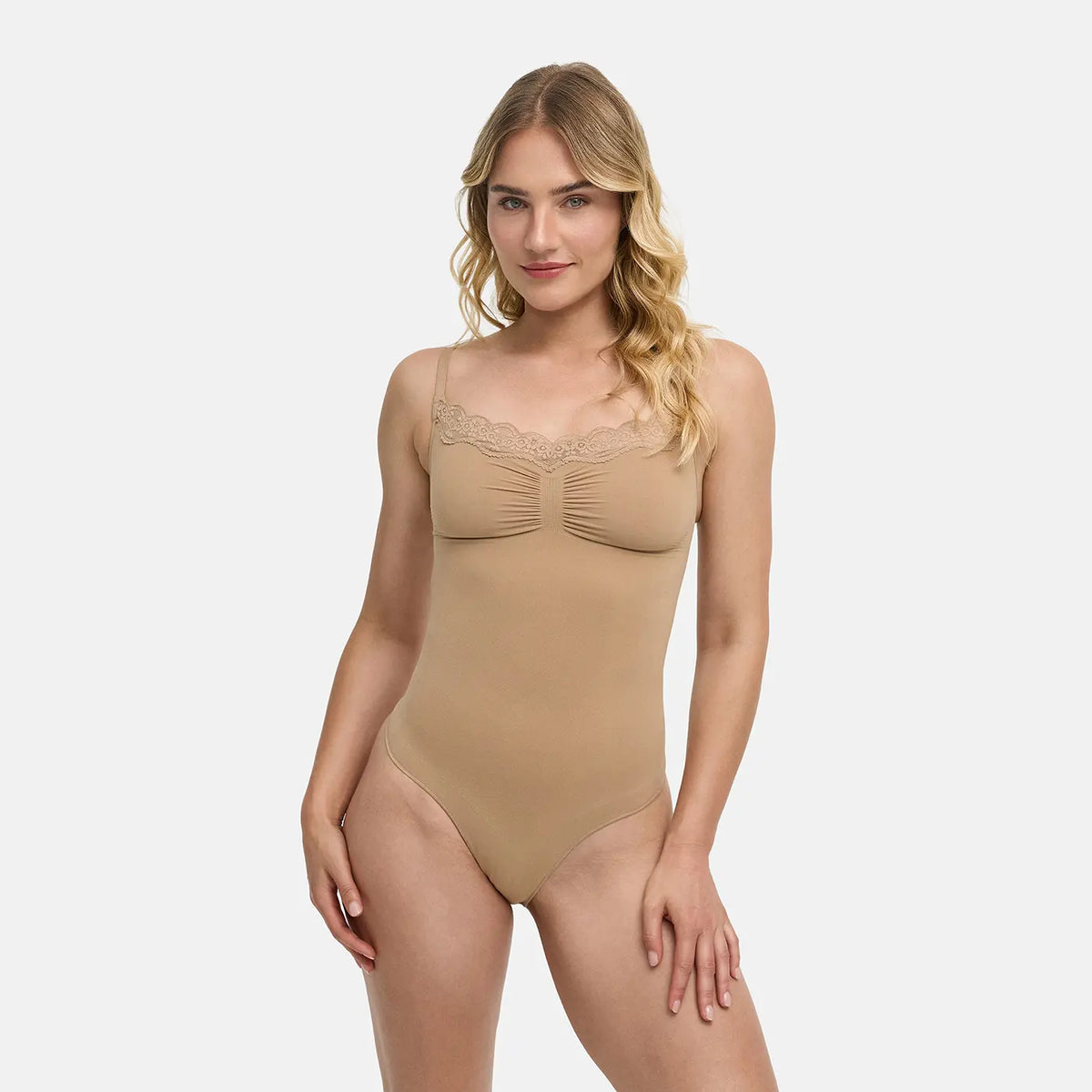 Lace Bodysuit Sculpting Shapewear with Thong