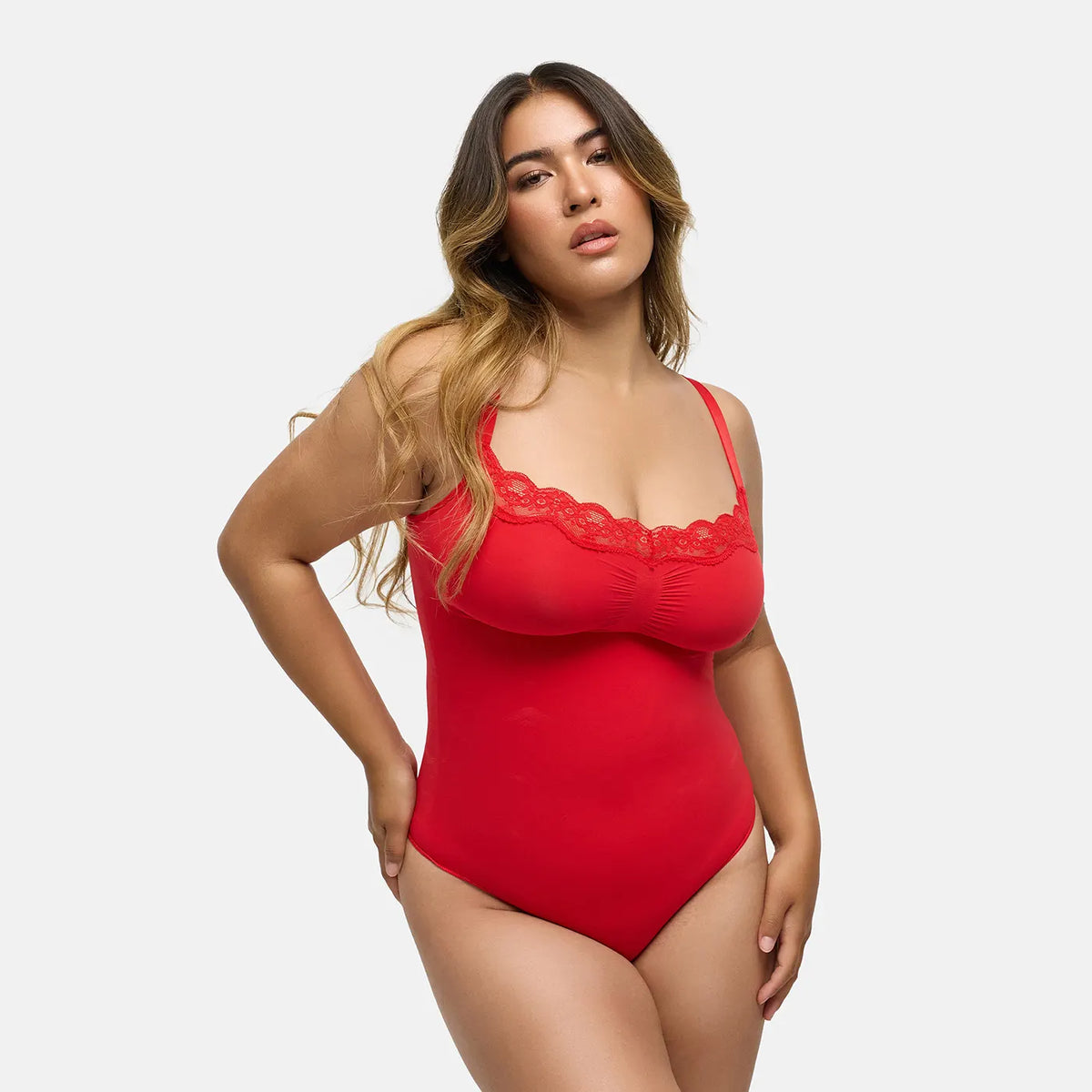 Lace Bodysuit Sculpting Shapewear with Thong