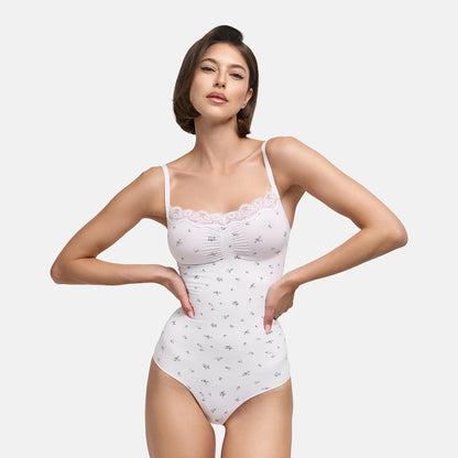 Lace Bodysuit Sculpting Shapewear with Thong