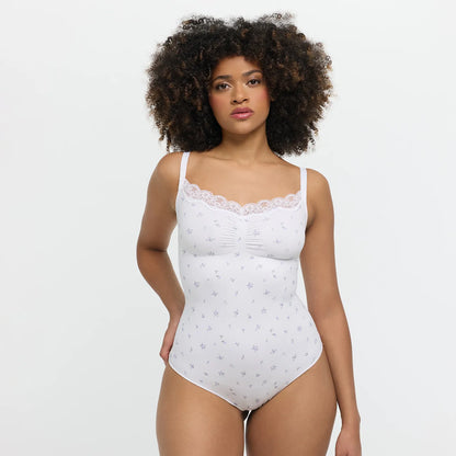 Lace Bodysuit Sculpting Shapewear with Thong