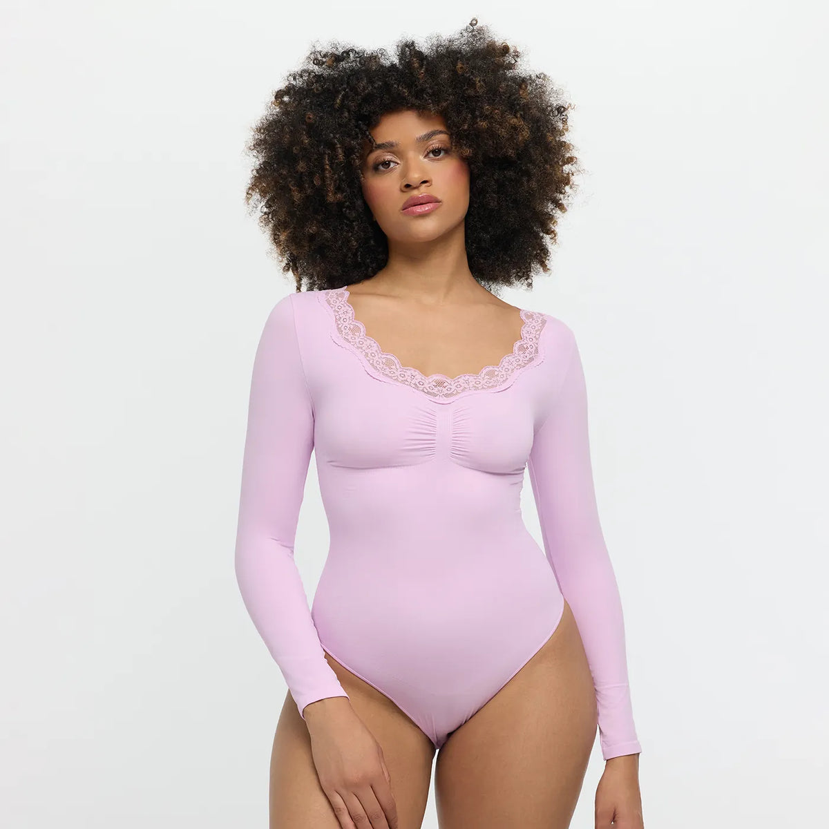 Lace Bodysuit Sculpting Shapewear Longsleeve with Briefs