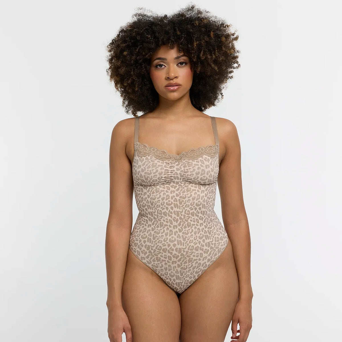 Lace Bodysuit Sculpting Shapewear with Thong