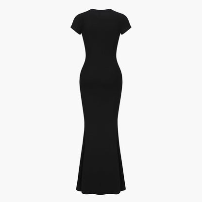 Ribbed T-shirt maxi dress