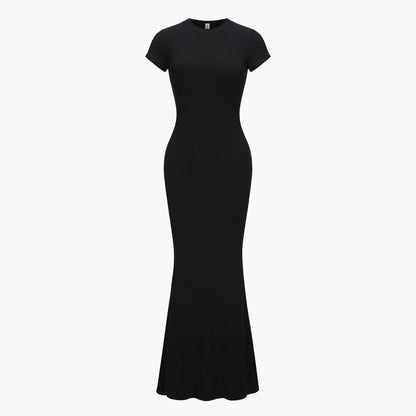 Ribbed T-shirt maxi dress