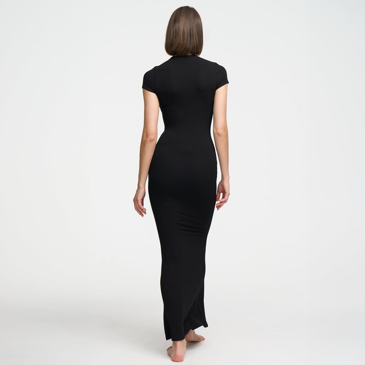 Ribbed T-shirt maxi dress