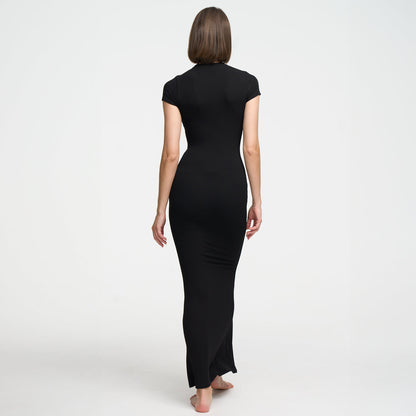 Ribbed T-shirt maxi dress