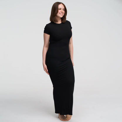 Ribbed T-shirt maxi dress