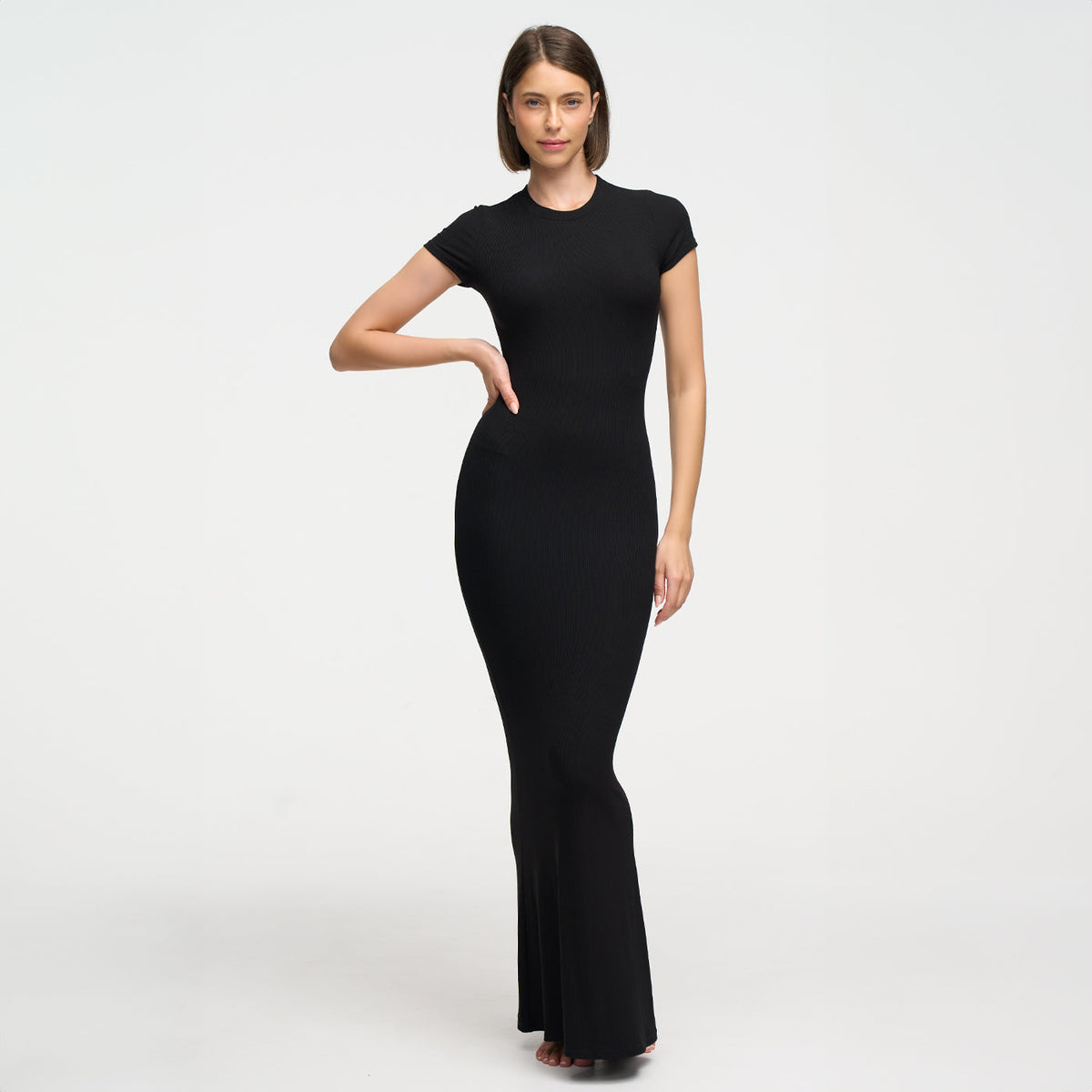 Ribbed T-shirt maxi dress