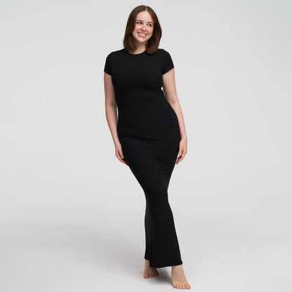 Ribbed T-shirt maxi dress