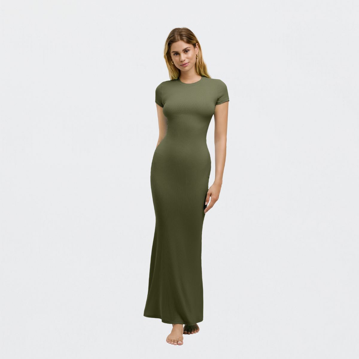 Ribbed T-shirt maxi dress