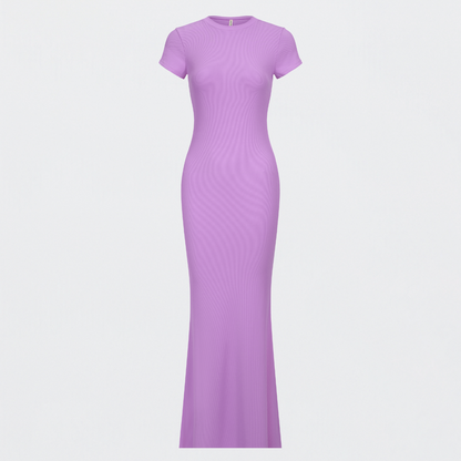 Ribbed T-shirt maxi dress