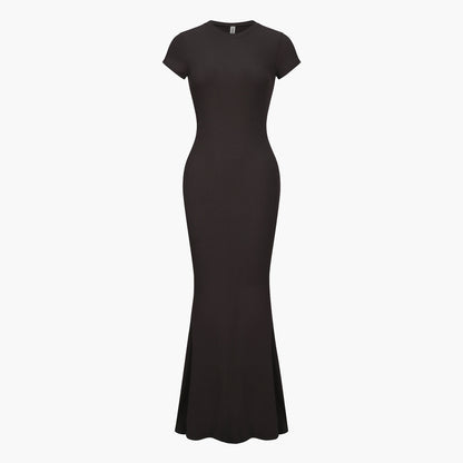 Ribbed T-shirt maxi dress