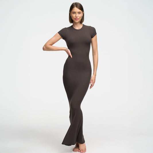Ribbed T-shirt maxi dress