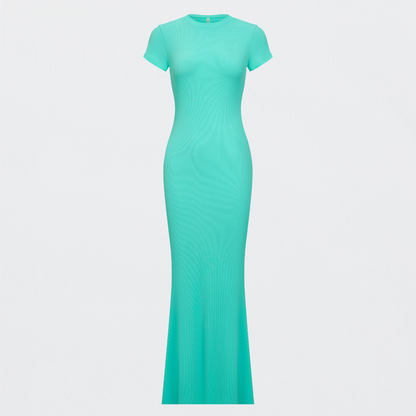 Ribbed T-shirt maxi dress