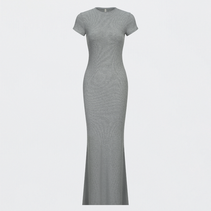 Ribbed T-shirt maxi dress
