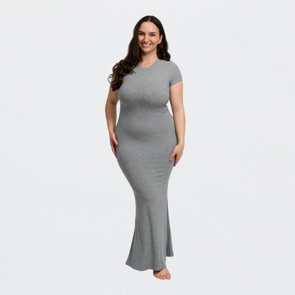 Ribbed T-shirt maxi dress