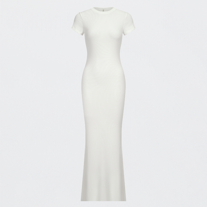 Ribbed T-shirt maxi dress