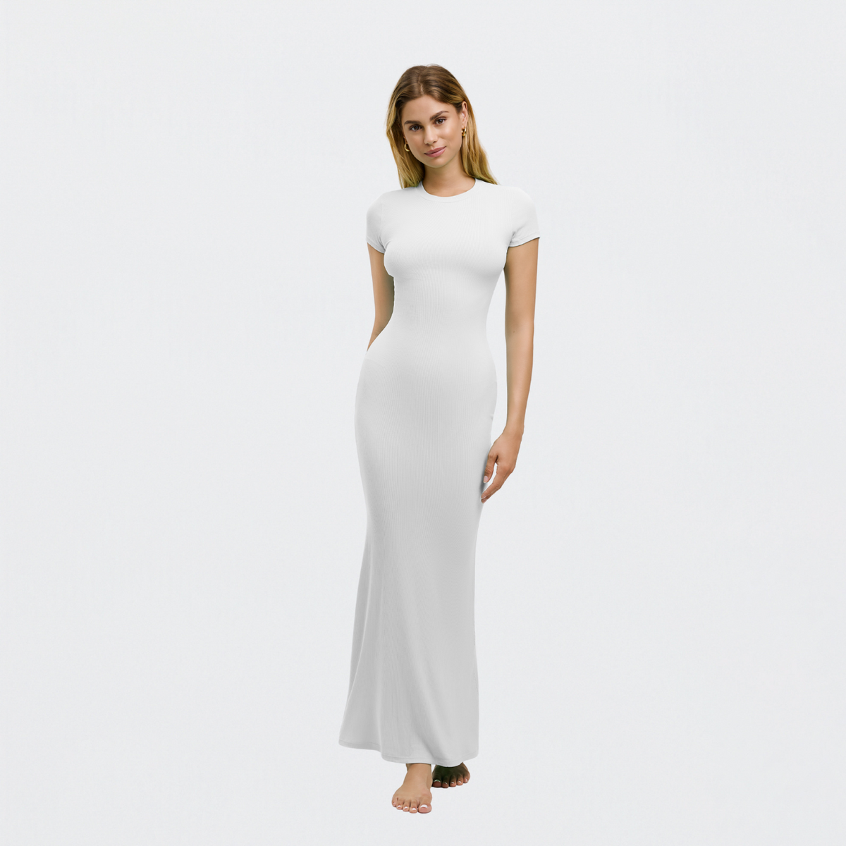 Ribbed T-shirt maxi dress