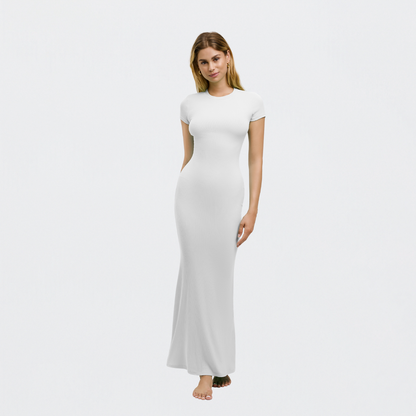 Ribbed T-shirt maxi dress