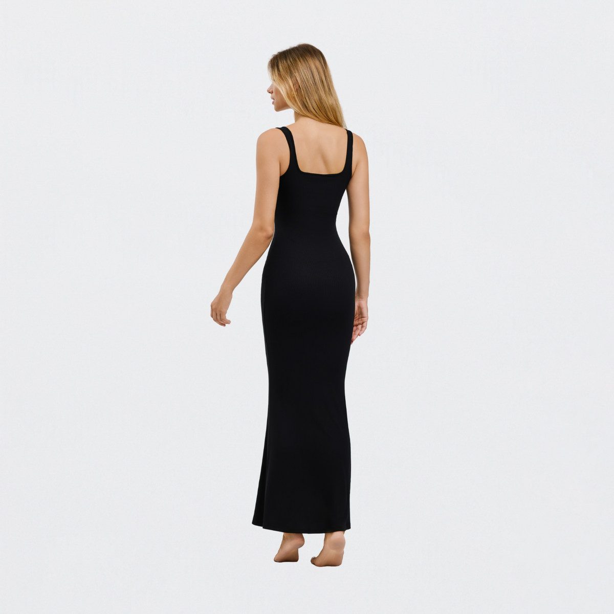 Ribbed tank top maxi dress
