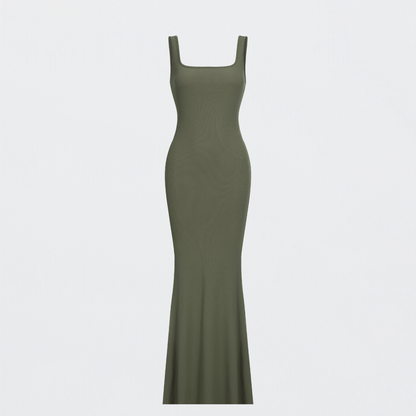 Ribbed tank top maxi dress