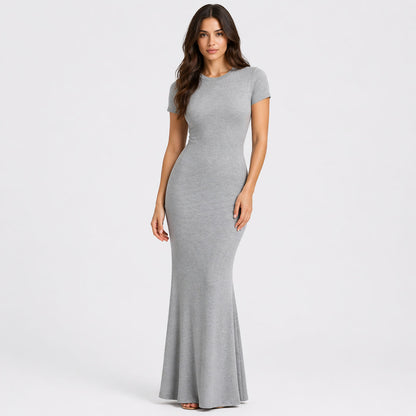 Ribbed T-shirt maxi dress