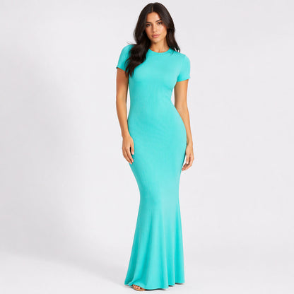 Ribbed T-shirt maxi dress