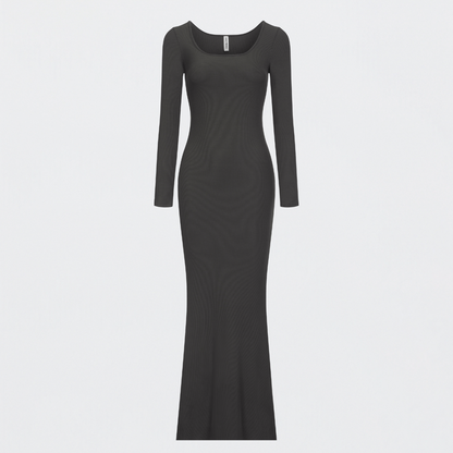 Ribbed Long Sleeve Maxi Dress