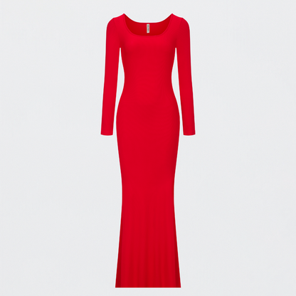 Ribbed Long Sleeve Maxi Dress
