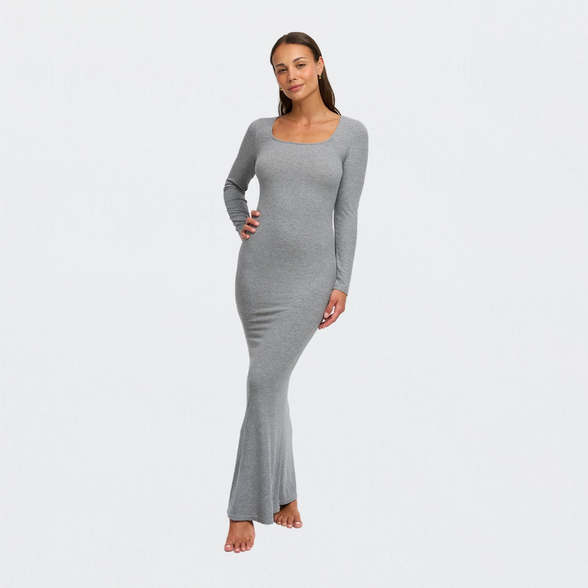 Ribbed Long Sleeve Maxi Dress