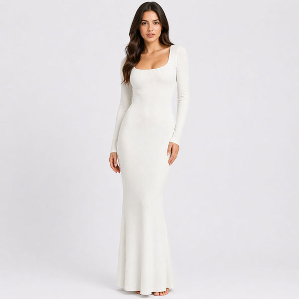 Ribbed Long Sleeve Maxi Dress