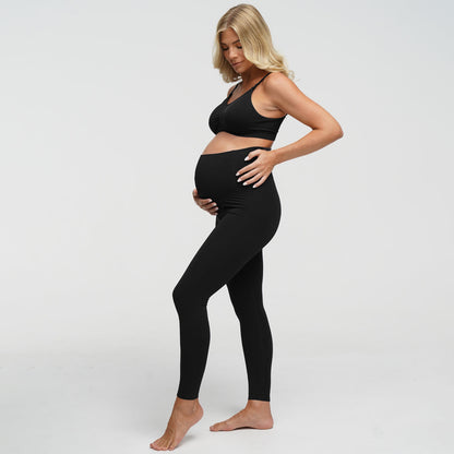 Seamless high-waisted maternity leggings