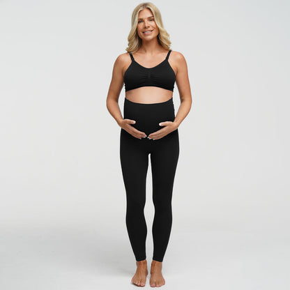 Seamless high-waisted maternity leggings
