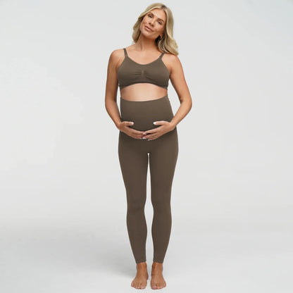 Seamless high-waisted maternity leggings