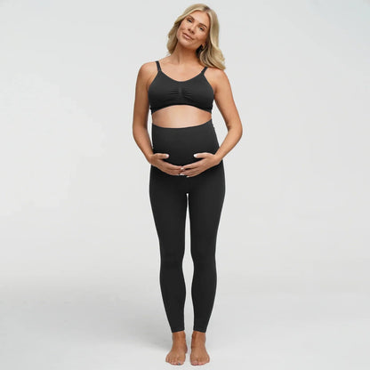 Seamless high-waisted maternity leggings