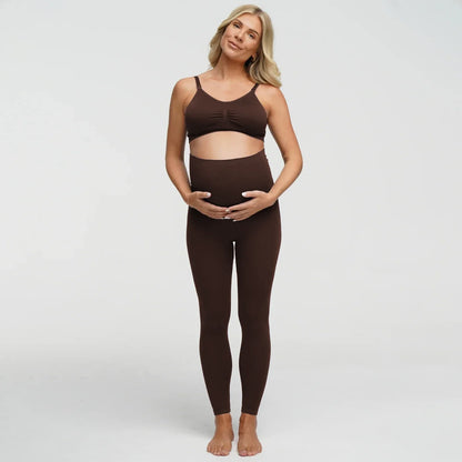 Seamless high-waisted maternity leggings