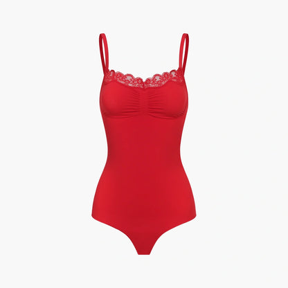 Lace Bodysuit Sculpting Shapewear with Thong