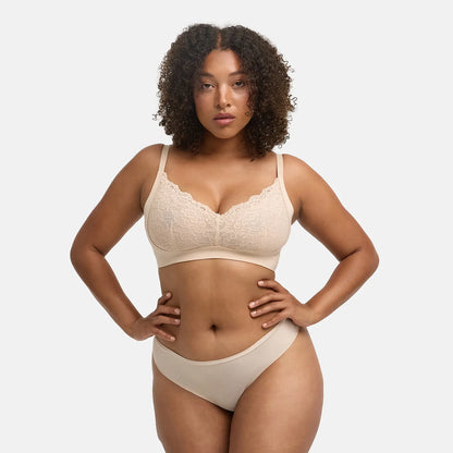 Comfort bra with lace