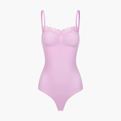 Lace Bodysuit Sculpting Shapewear with Thong